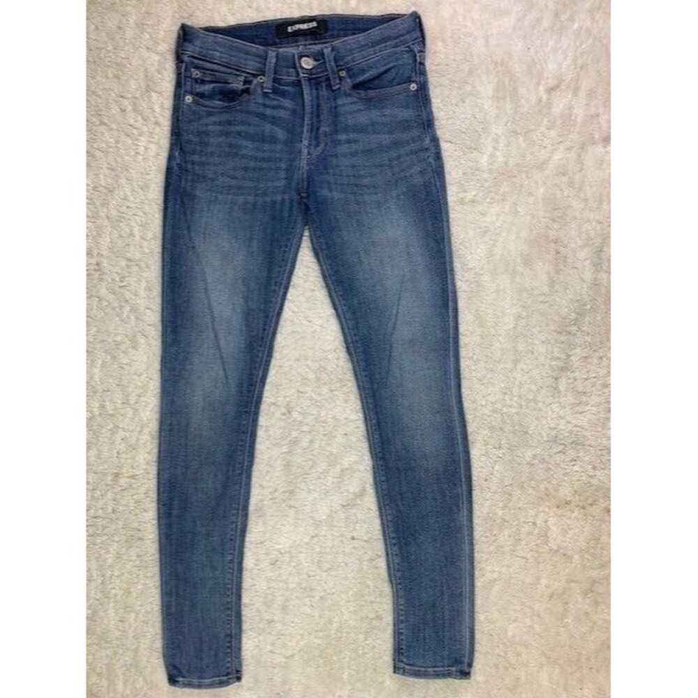 Express Size 0 Womens Jeans Skinny Low Rise Med Wash